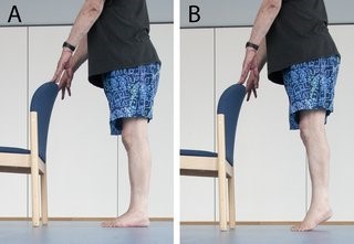 A man demonstrates calf raises to help mobility