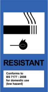 Fire resistant label for beds and mattresses.