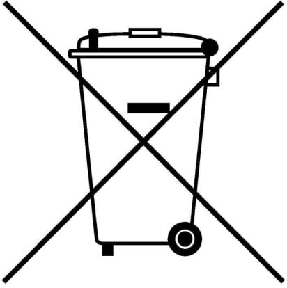 Logo showing a rubbish bin with a cross through it.